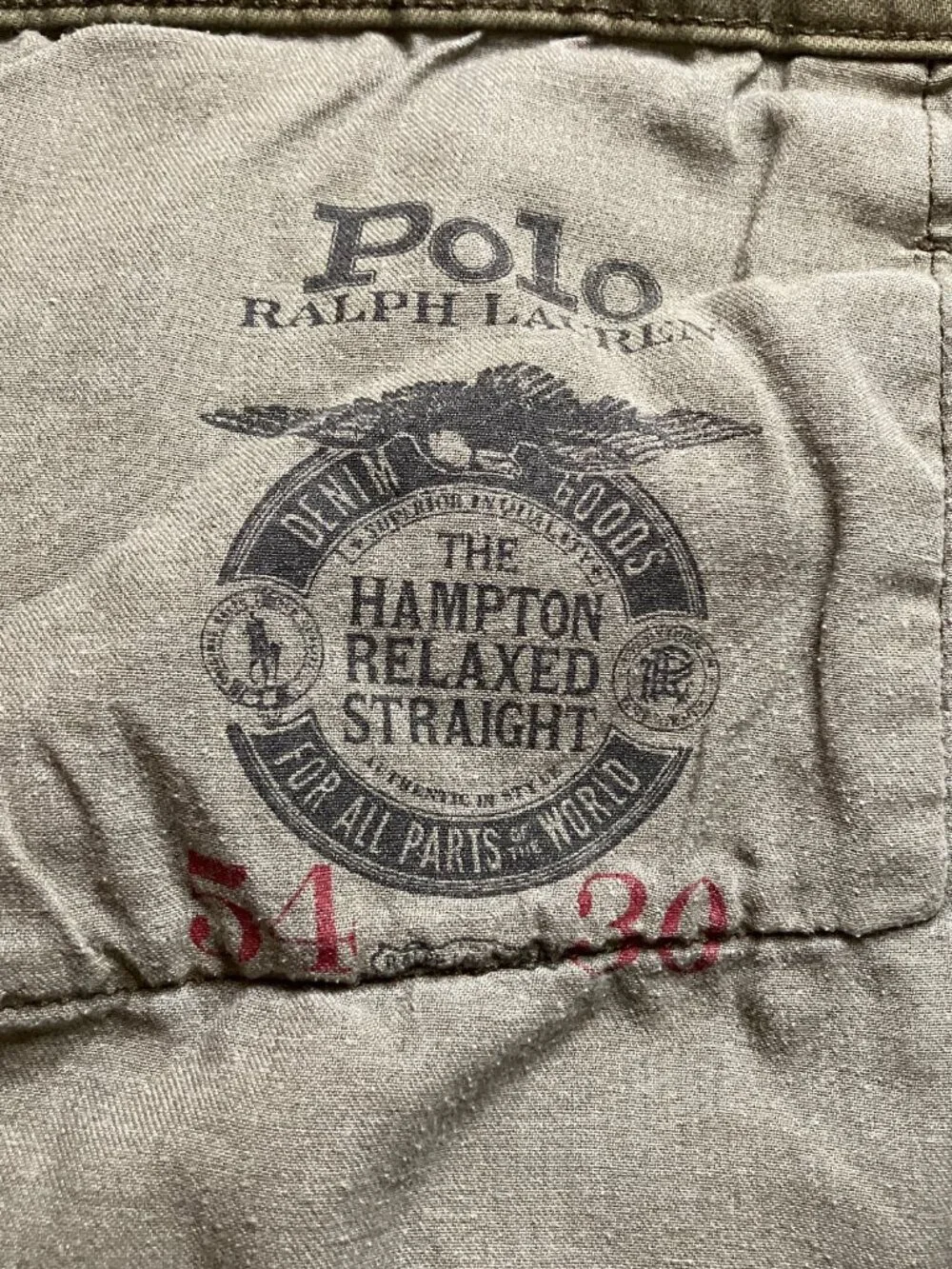 Polo Ralph Lauren Hampton Jeans Mens 54x30 (52x26) Green Relaxed Straight